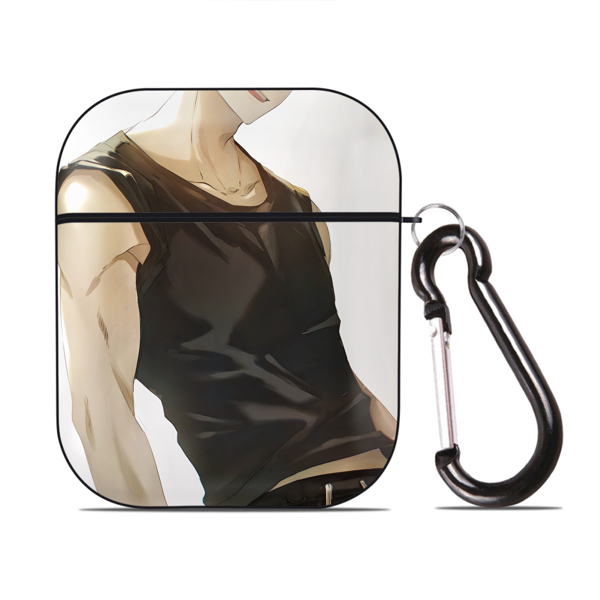 （画像用） ハイキュー!! Haikyu!! AirPods 第2世代保護ケース ハードシェル ブラック 耐衝撃・防指紋・カラビナ付き