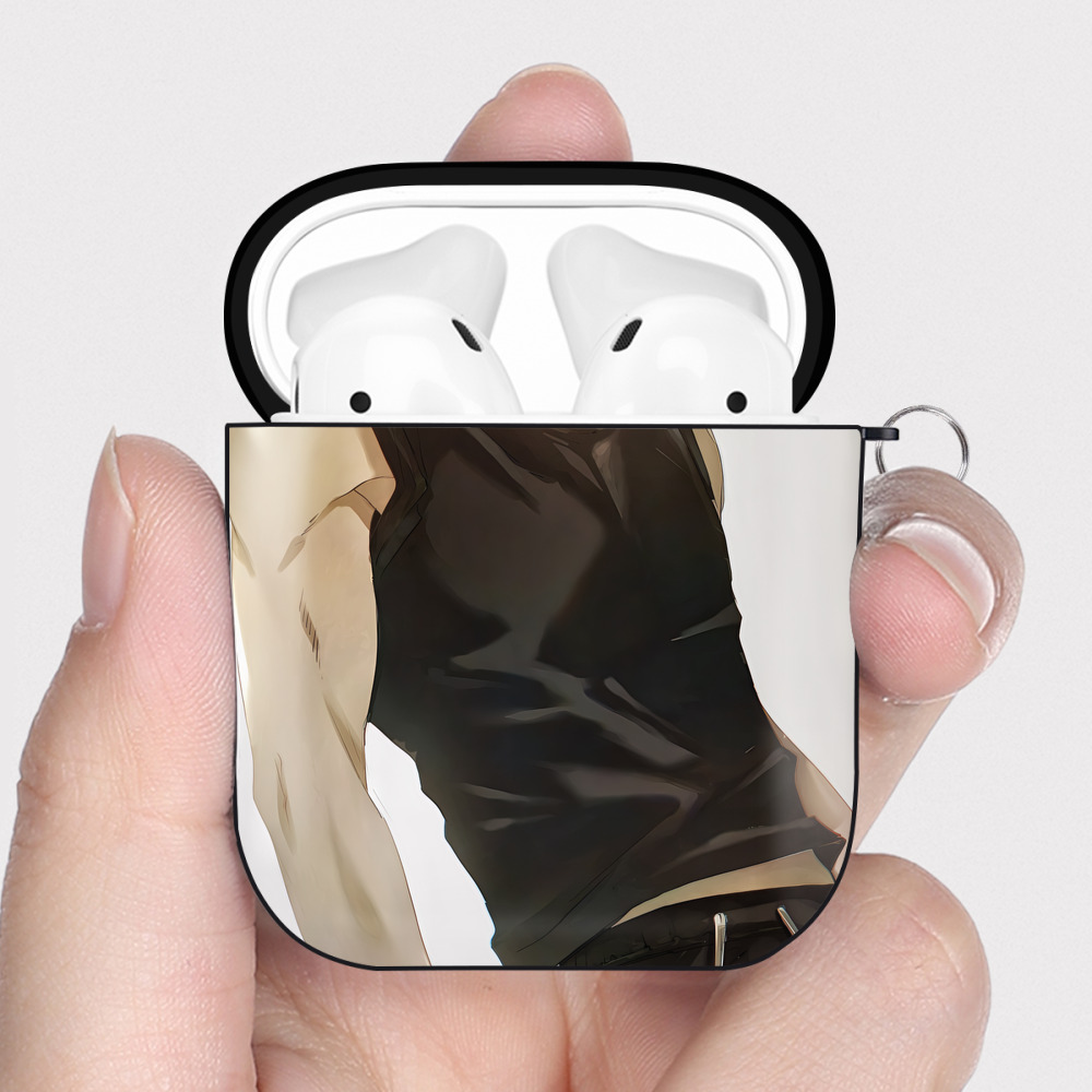 （画像用） ハイキュー!! Haikyu!! AirPods 第2世代保護ケース ハードシェル ブラック 耐衝撃・防指紋・カラビナ付き