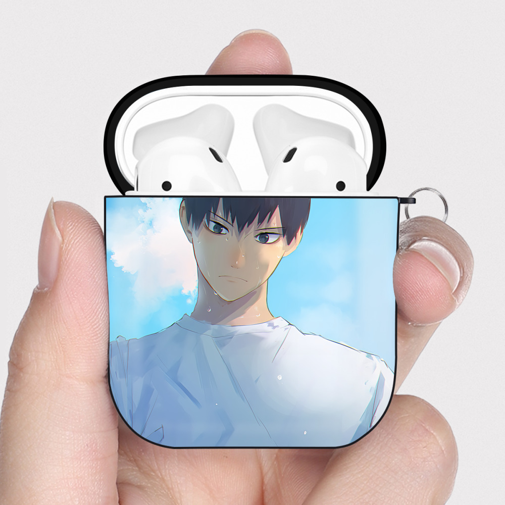 （画像用） ハイキュー!! Haikyu!! AirPods 第2世代保護ケース ハードシェル ブラック 耐衝撃・防指紋・カラビナ付き