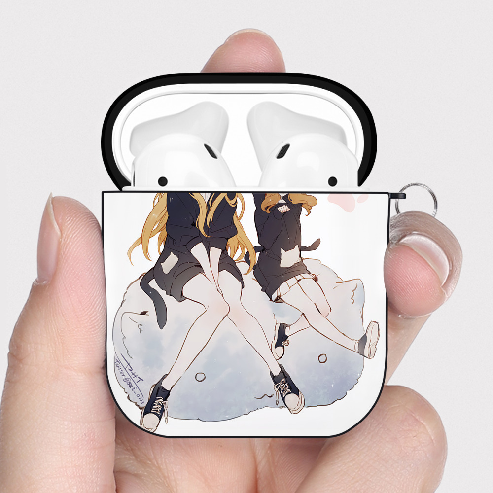 （画像用） ハイキュー!! Haikyu!! AirPods 第2世代保護ケース ハードシェル ブラック 耐衝撃・防指紋・カラビナ付き