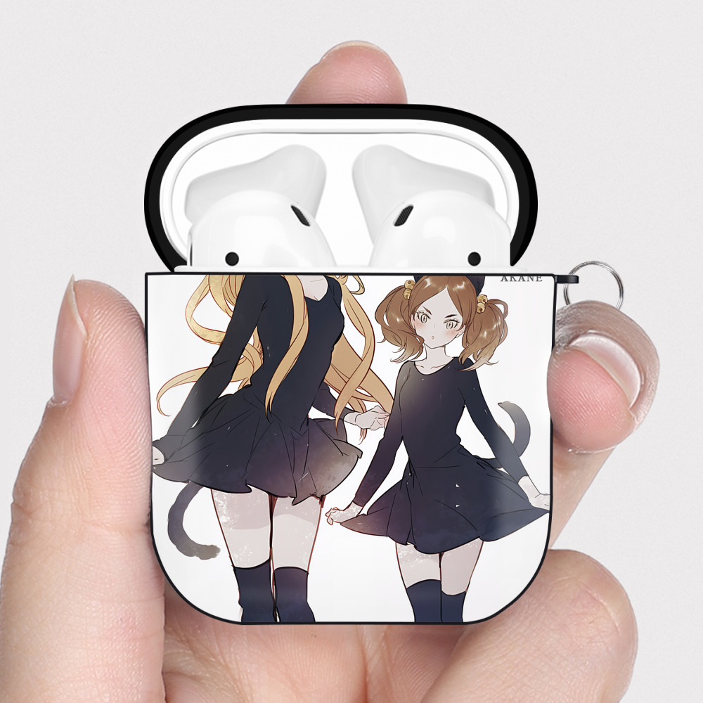 （画像用） ハイキュー!! Haikyu!! AirPods 第2世代保護ケース ハードシェル ブラック 耐衝撃・防指紋・カラビナ付き