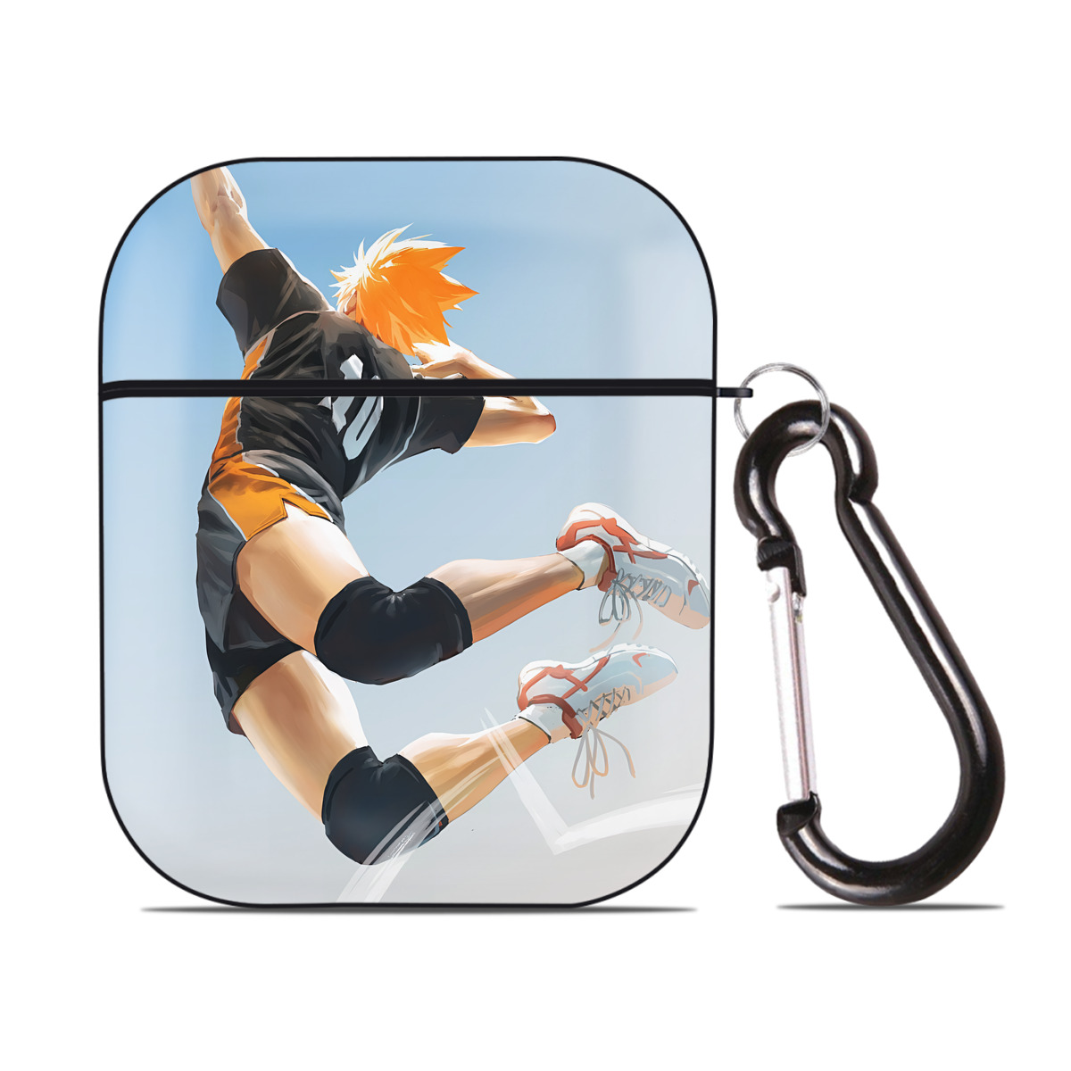 （画像用） ハイキュー!! Haikyu!! AirPods 第2世代保護ケース ハードシェル ブラック 耐衝撃・防指紋・カラビナ付き