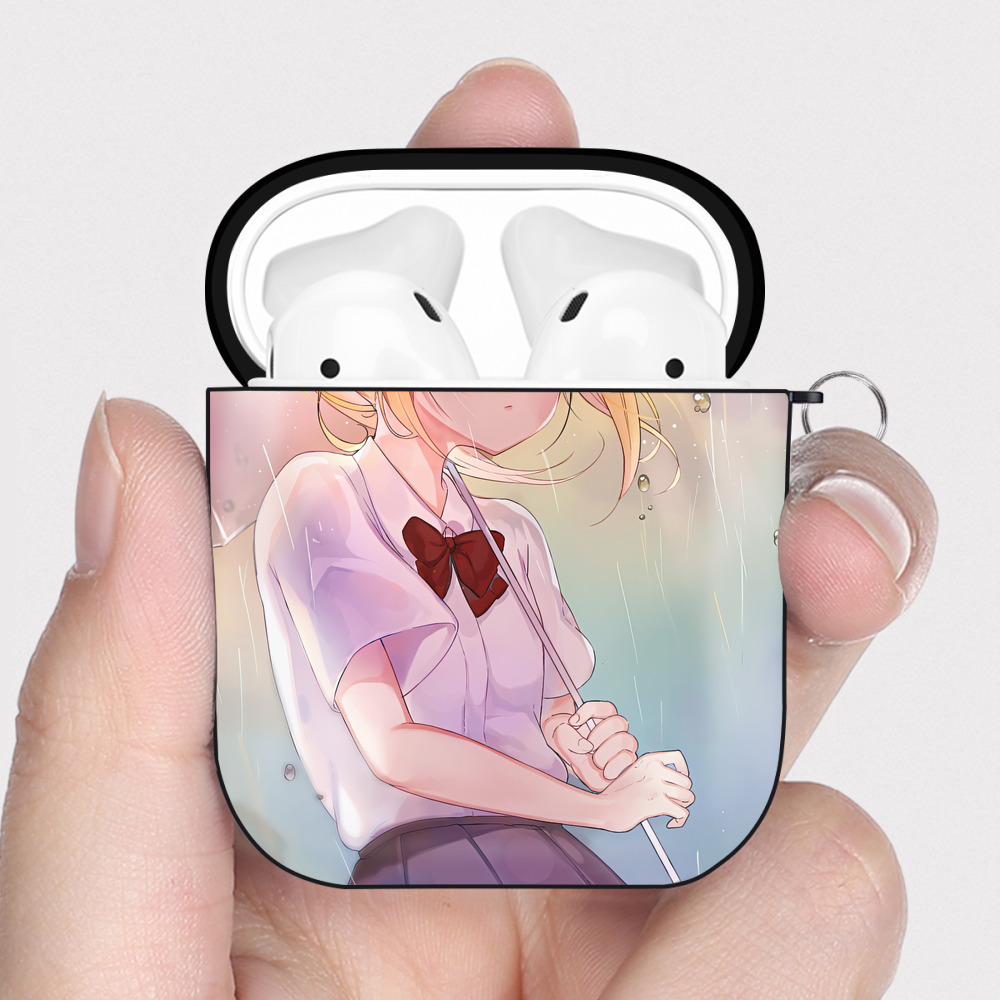 （画像用） ハイキュー!! Haikyu!! AirPods 第2世代保護ケース ハードシェル ブラック 耐衝撃・防指紋・カラビナ付き
