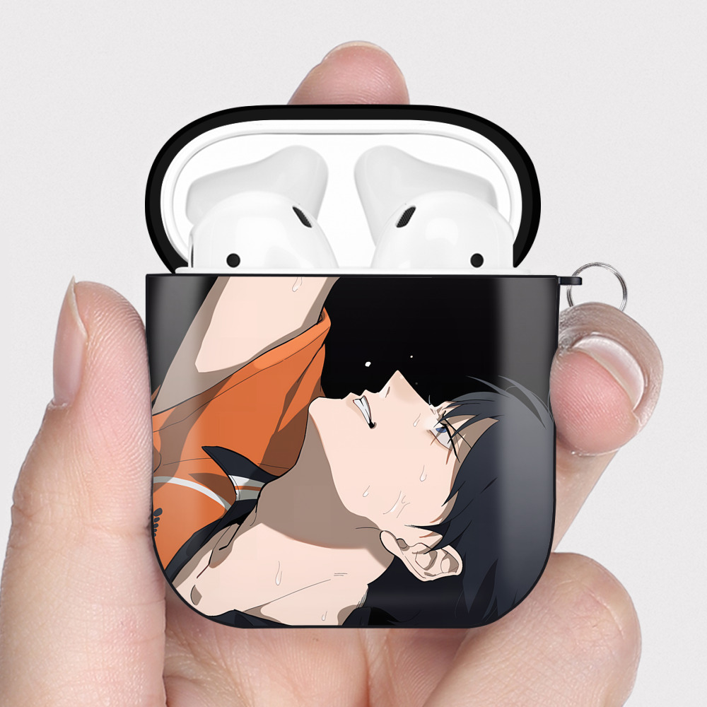 （画像用） ハイキュー!! Haikyu!! AirPods 第2世代保護ケース ハードシェル ブラック 耐衝撃・防指紋・カラビナ付き