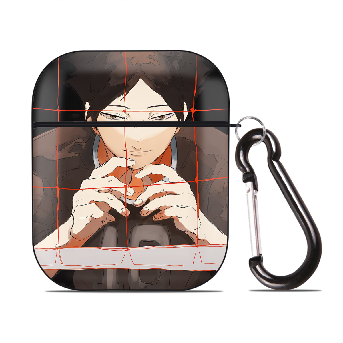（画像用） ハイキュー!! Haikyu!! AirPods 第2世代保護ケース ハードシェル ブラック 耐衝撃・防指紋・カラビナ付き