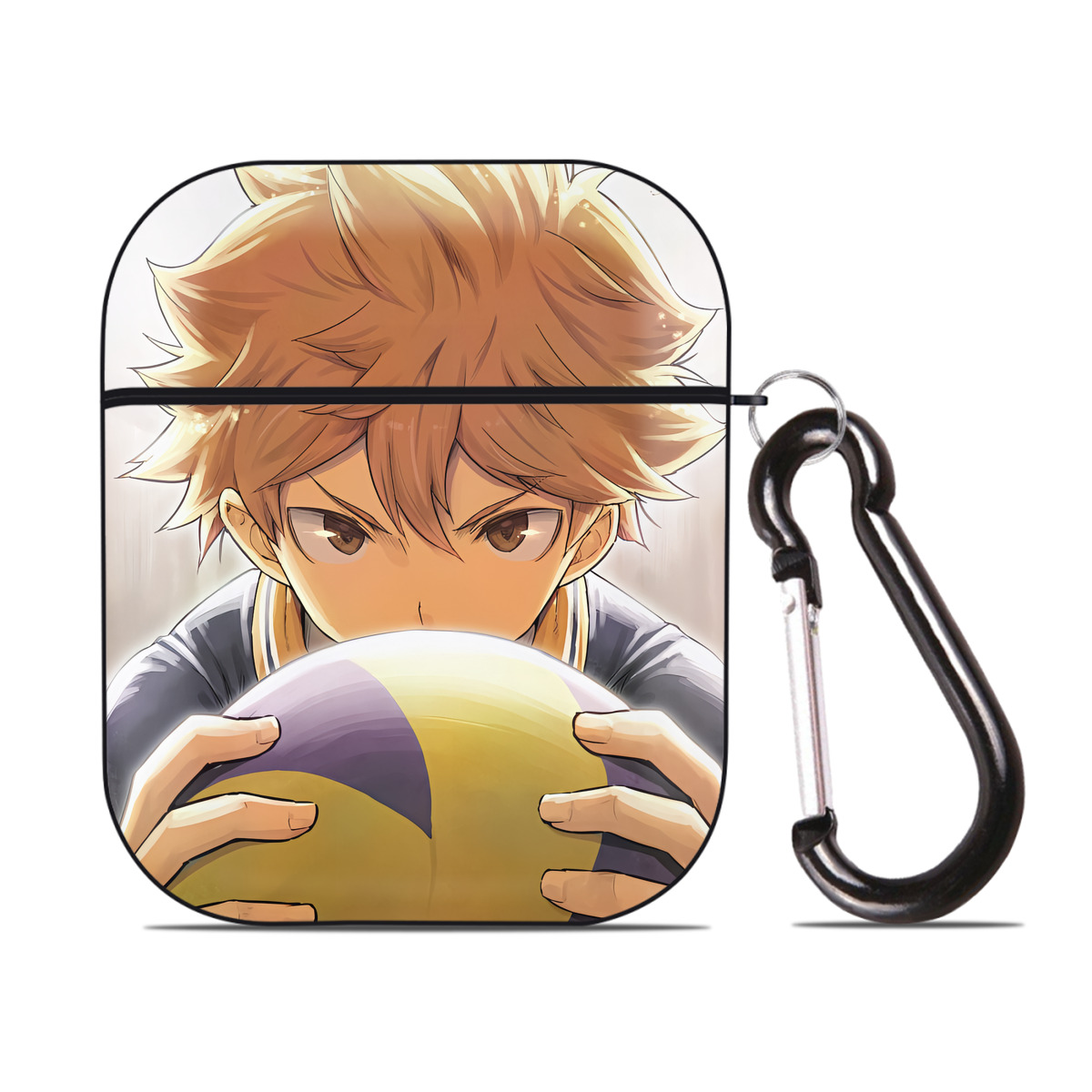 （画像用） ハイキュー!! Haikyu!! AirPods 第2世代保護ケース ハードシェル ブラック 耐衝撃・防指紋・カラビナ付き