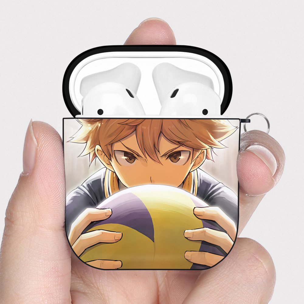 （画像用） ハイキュー!! Haikyu!! AirPods 第2世代保護ケース ハードシェル ブラック 耐衝撃・防指紋・カラビナ付き
