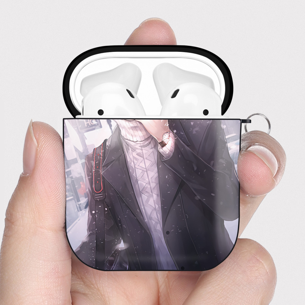（画像用） ハイキュー!! Haikyu!! AirPods 第2世代保護ケース ハードシェル ブラック 耐衝撃・防指紋・カラビナ付き
