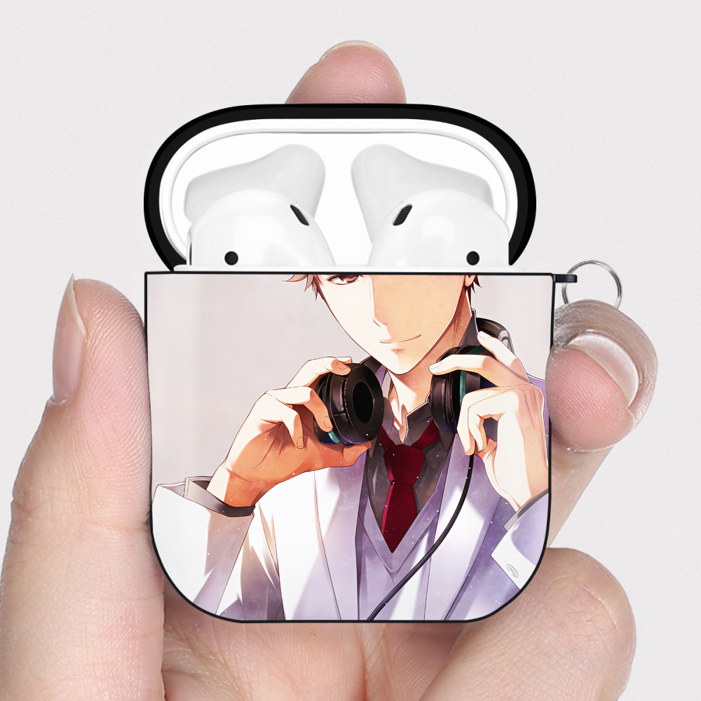 （画像用） ハイキュー!! Haikyu!! AirPods 第2世代保護ケース ハードシェル ブラック 耐衝撃・防指紋・カラビナ付き