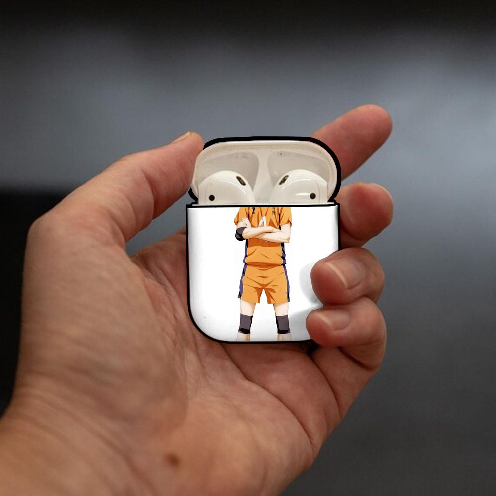 ハイキュー!! Haikyu!! AirPods 第2世代保護ケース ハードシェル ブラック 耐衝撃・防指紋・カラビナ付き