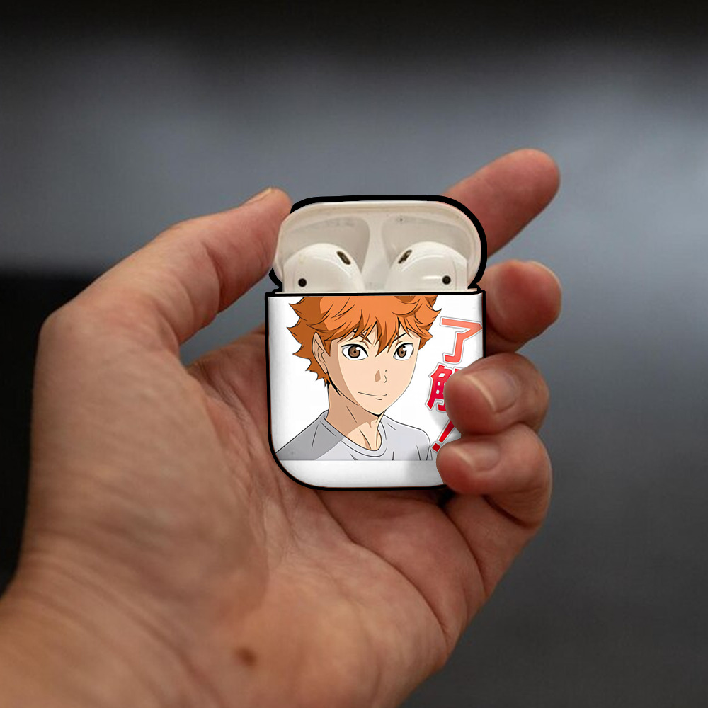 ハイキュー!! Haikyu!! AirPods 第2世代保護ケース ハードシェル ブラック 耐衝撃・防指紋・カラビナ付き