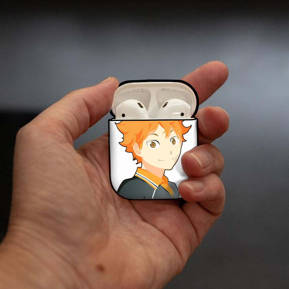 ハイキュー!! Haikyu!! AirPods 第2世代保護ケース ハードシェル ブラック 耐衝撃・防指紋・カラビナ付き