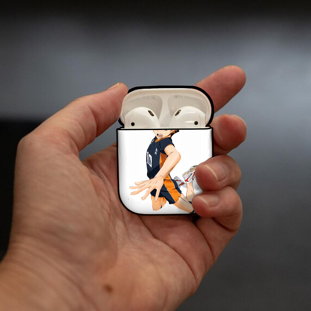 ハイキュー!! Haikyu!! AirPods 第2世代保護ケース ハードシェル ブラック 耐衝撃・防指紋・カラビナ付き