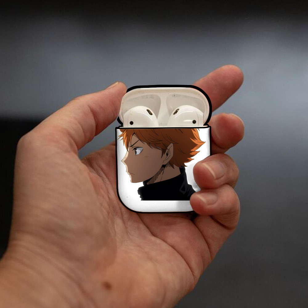 ハイキュー!! Haikyu!! AirPods 第2世代保護ケース ハードシェル ブラック 耐衝撃・防指紋・カラビナ付き