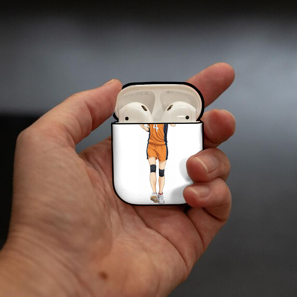 ハイキュー!! Haikyu!! AirPods 第2世代保護ケース ハードシェル ブラック 耐衝撃・防指紋・カラビナ付き
