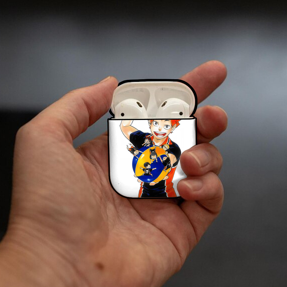 ハイキュー!! Haikyu!! AirPods 第2世代保護ケース ハードシェル ブラック 耐衝撃・防指紋・カラビナ付き