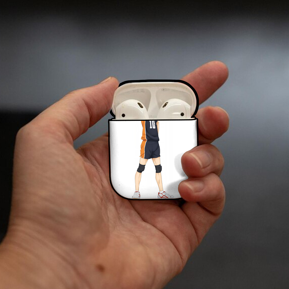 ハイキュー!! Haikyu!! AirPods 第2世代保護ケース ハードシェル ブラック 耐衝撃・防指紋・カラビナ付き