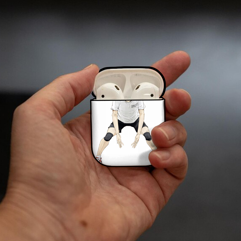 ハイキュー!! Haikyu!! AirPods 第2世代保護ケース ハードシェル ブラック 耐衝撃・防指紋・カラビナ付き