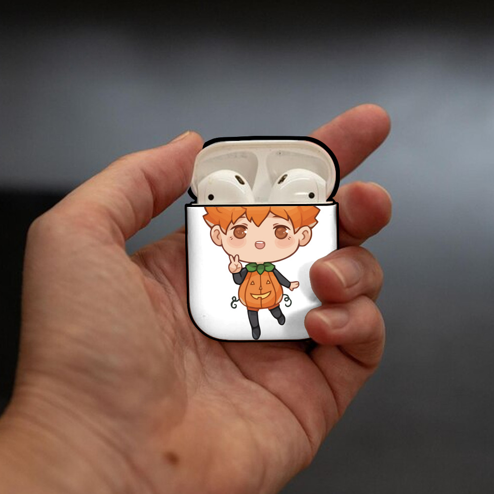 ハイキュー!! Haikyu!! AirPods 第2世代保護ケース ハードシェル ブラック 耐衝撃・防指紋・カラビナ付き
