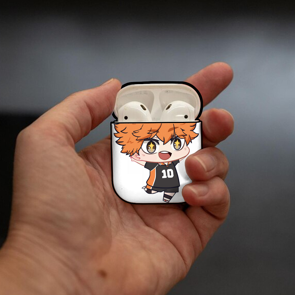 ハイキュー!! Haikyu!! AirPods 第2世代保護ケース ハードシェル ブラック 耐衝撃・防指紋・カラビナ付き
