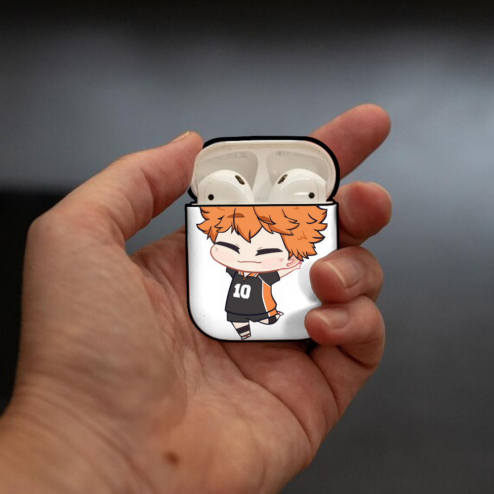 ハイキュー!! Haikyu!! AirPods 第2世代保護ケース ハードシェル ブラック 耐衝撃・防指紋・カラビナ付き