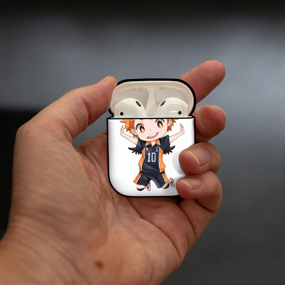 ハイキュー!! Haikyu!! AirPods 第2世代保護ケース ハードシェル ブラック 耐衝撃・防指紋・カラビナ付き