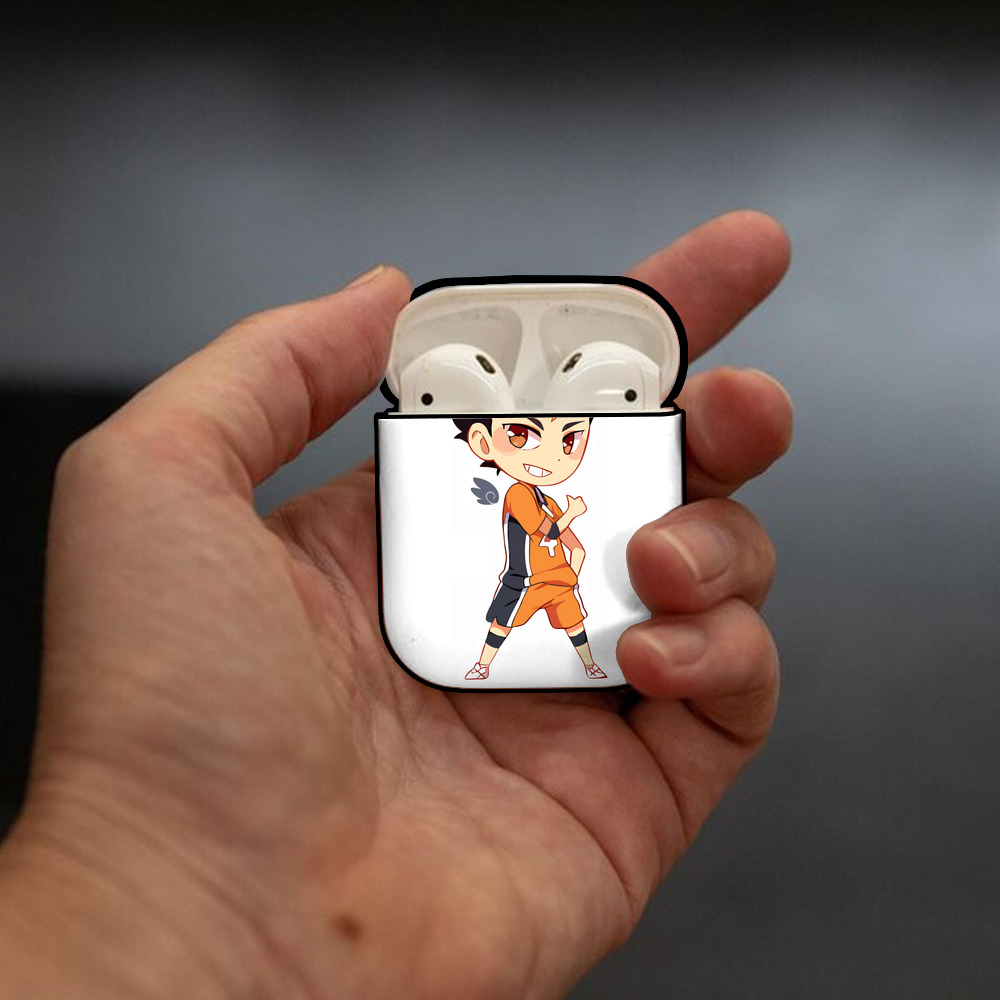ハイキュー!! Haikyu!! AirPods 第2世代保護ケース ハードシェル ブラック 耐衝撃・防指紋・カラビナ付き