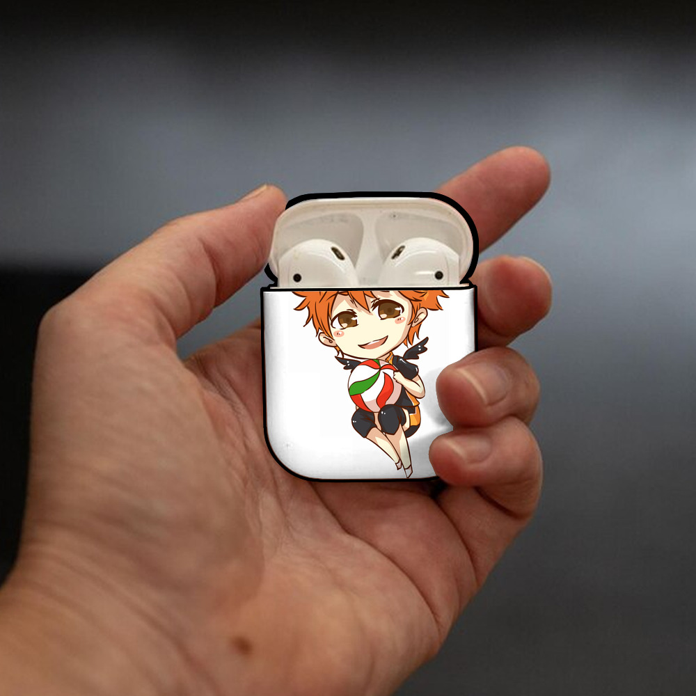 ハイキュー!! Haikyu!! AirPods 第2世代保護ケース ハードシェル ブラック 耐衝撃・防指紋・カラビナ付き