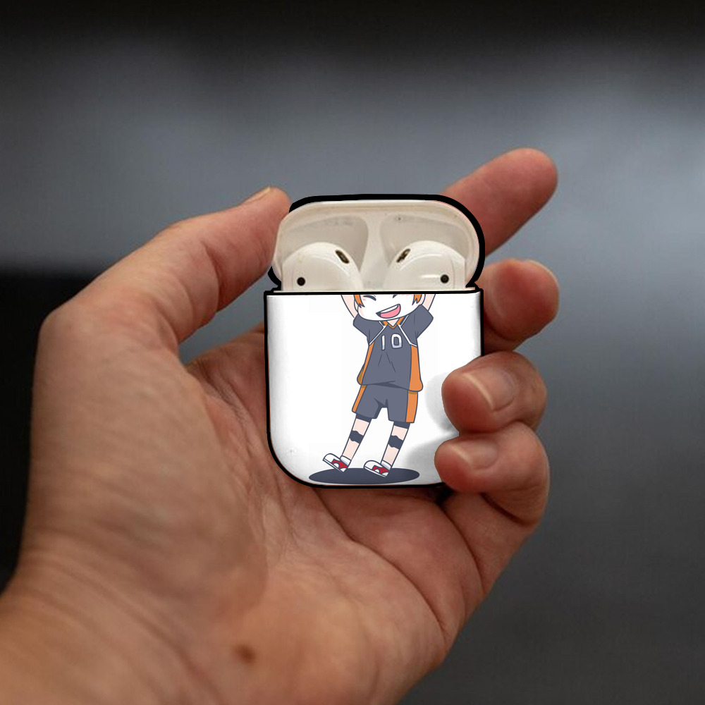 ハイキュー!! Haikyu!! AirPods 第2世代保護ケース ハードシェル ブラック 耐衝撃・防指紋・カラビナ付き