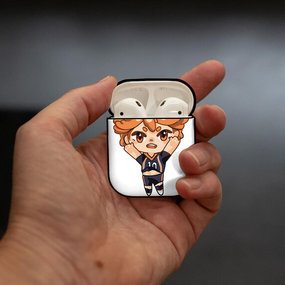 ハイキュー!! Haikyu!! AirPods 第2世代保護ケース ハードシェル ブラック 耐衝撃・防指紋・カラビナ付き