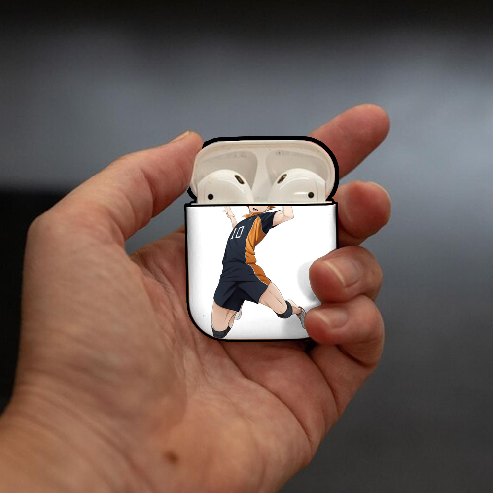 ハイキュー!! Haikyu!! AirPods 第2世代保護ケース ハードシェル ブラック 耐衝撃・防指紋・カラビナ付き