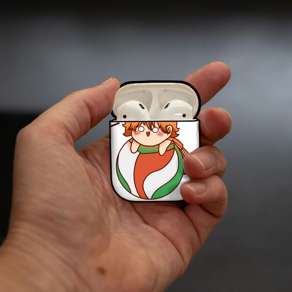 ハイキュー!! Haikyu!! AirPods 第2世代保護ケース ハードシェル ブラック 耐衝撃・防指紋・カラビナ付き