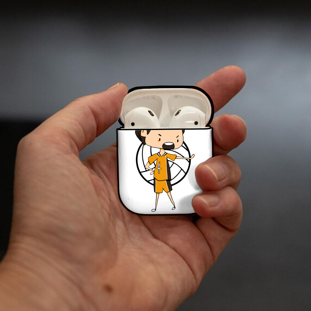 ハイキュー!! Haikyu!! AirPods 第2世代保護ケース ハードシェル ブラック 耐衝撃・防指紋・カラビナ付き
