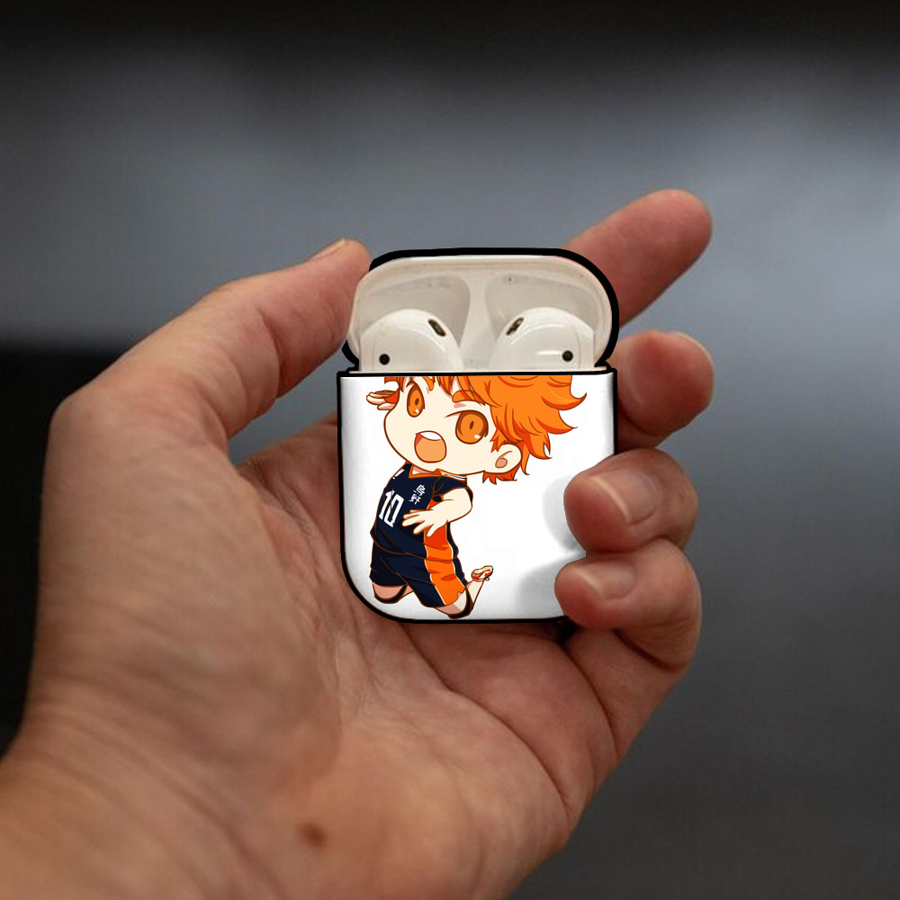 ハイキュー!! Haikyu!! AirPods 第2世代保護ケース ハードシェル ブラック 耐衝撃・防指紋・カラビナ付き