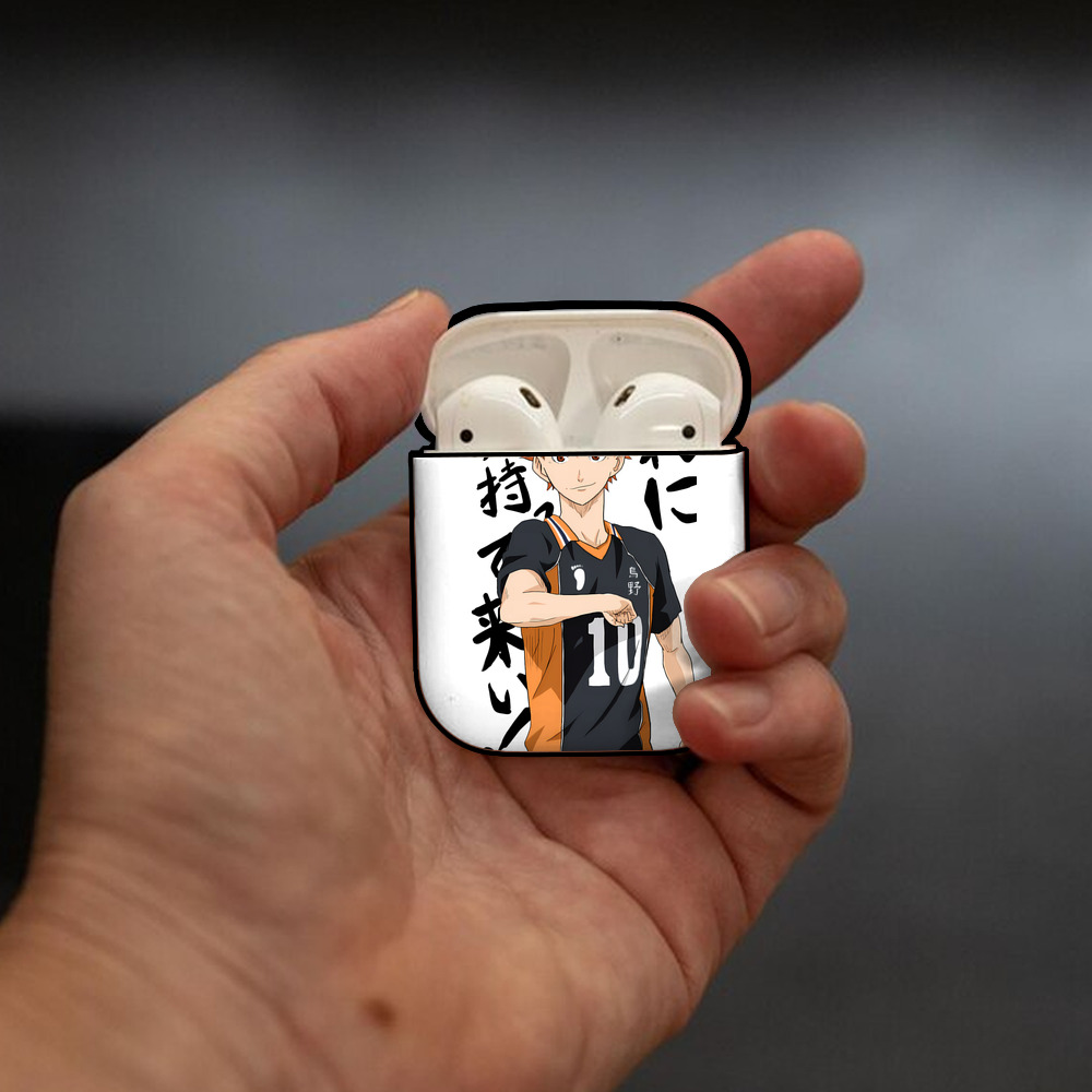 ハイキュー!! Haikyu!! AirPods 第2世代保護ケース ハードシェル ブラック 耐衝撃・防指紋・カラビナ付き