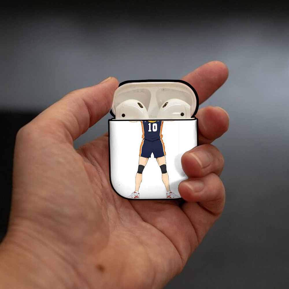 ハイキュー!! Haikyu!! AirPods 第2世代保護ケース ハードシェル ブラック 耐衝撃・防指紋・カラビナ付き