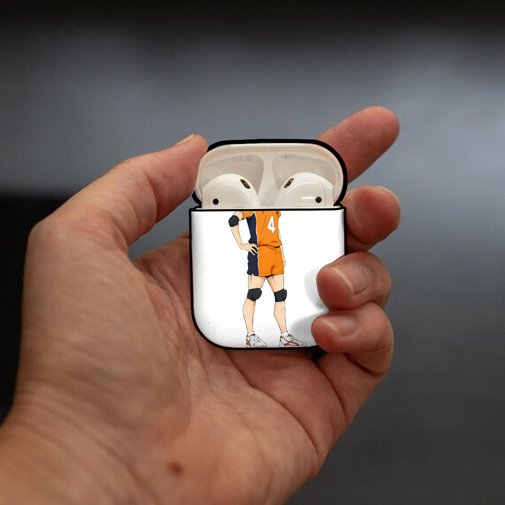 ハイキュー!! Haikyu!! AirPods 第2世代保護ケース ハードシェル ブラック 耐衝撃・防指紋・カラビナ付き