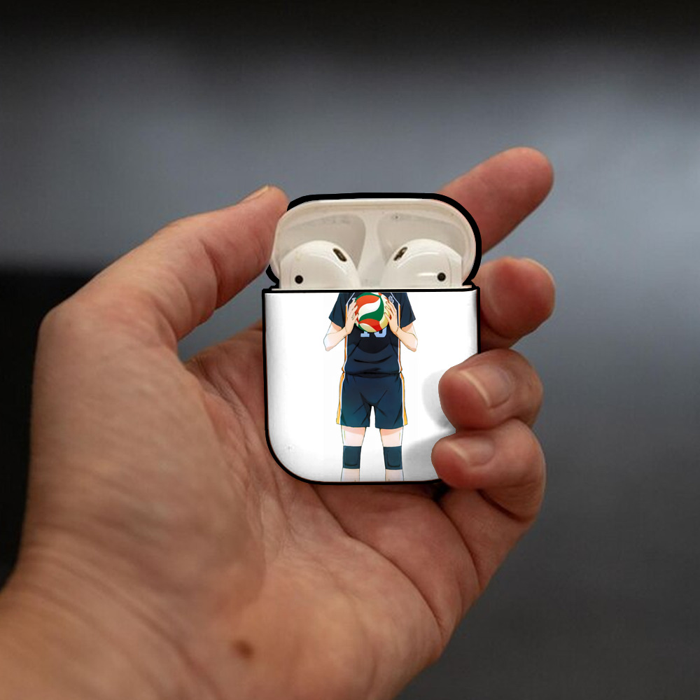 ハイキュー!! Haikyu!! AirPods 第2世代保護ケース ハードシェル ブラック 耐衝撃・防指紋・カラビナ付き