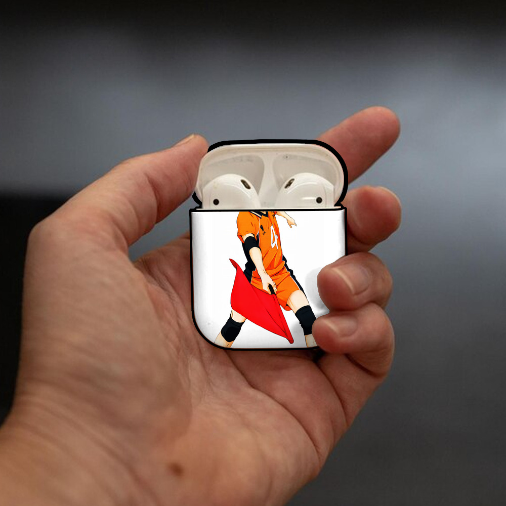 ハイキュー!! Haikyu!! AirPods 第2世代保護ケース ハードシェル ブラック 耐衝撃・防指紋・カラビナ付き