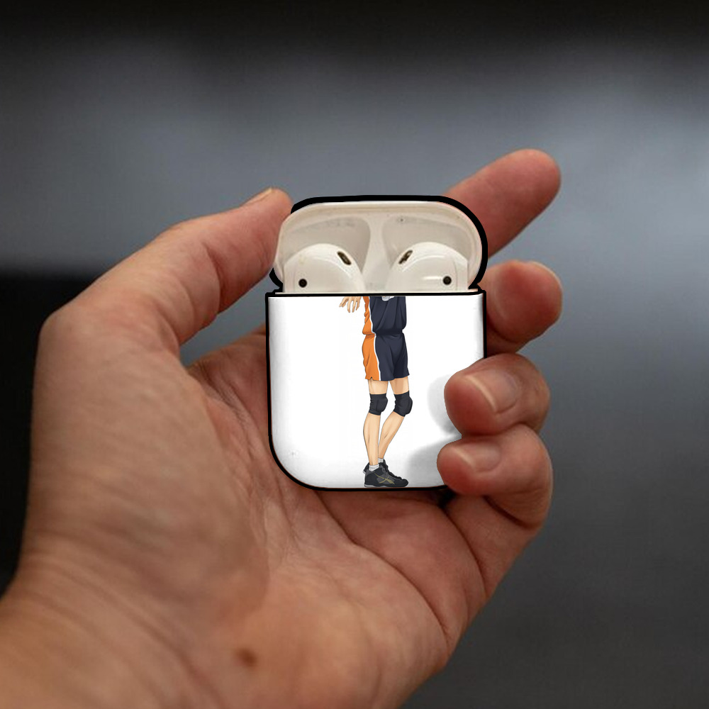 ハイキュー!! Haikyu!! AirPods 第2世代保護ケース ハードシェル ブラック 耐衝撃・防指紋・カラビナ付き