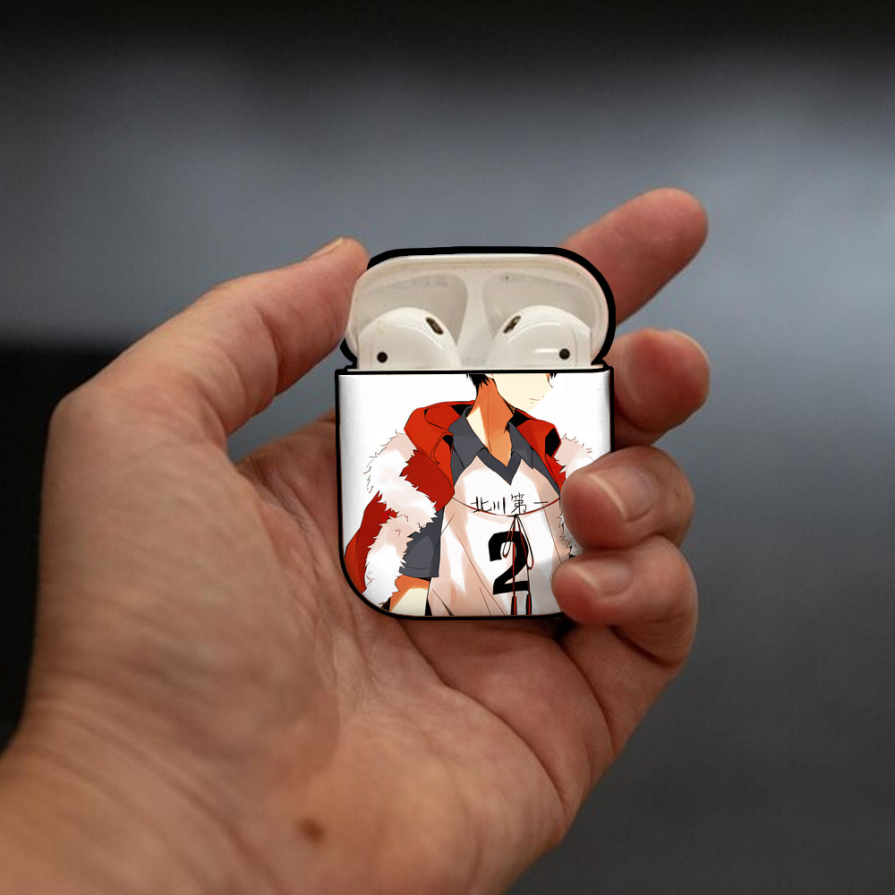 ハイキュー!! Haikyu!! AirPods 第2世代保護ケース ハードシェル ブラック 耐衝撃・防指紋・カラビナ付き