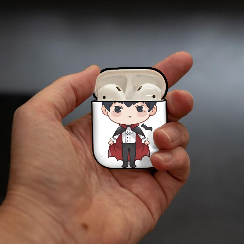 ハイキュー!! Haikyu!! AirPods 第2世代保護ケース ハードシェル ブラック 耐衝撃・防指紋・カラビナ付き