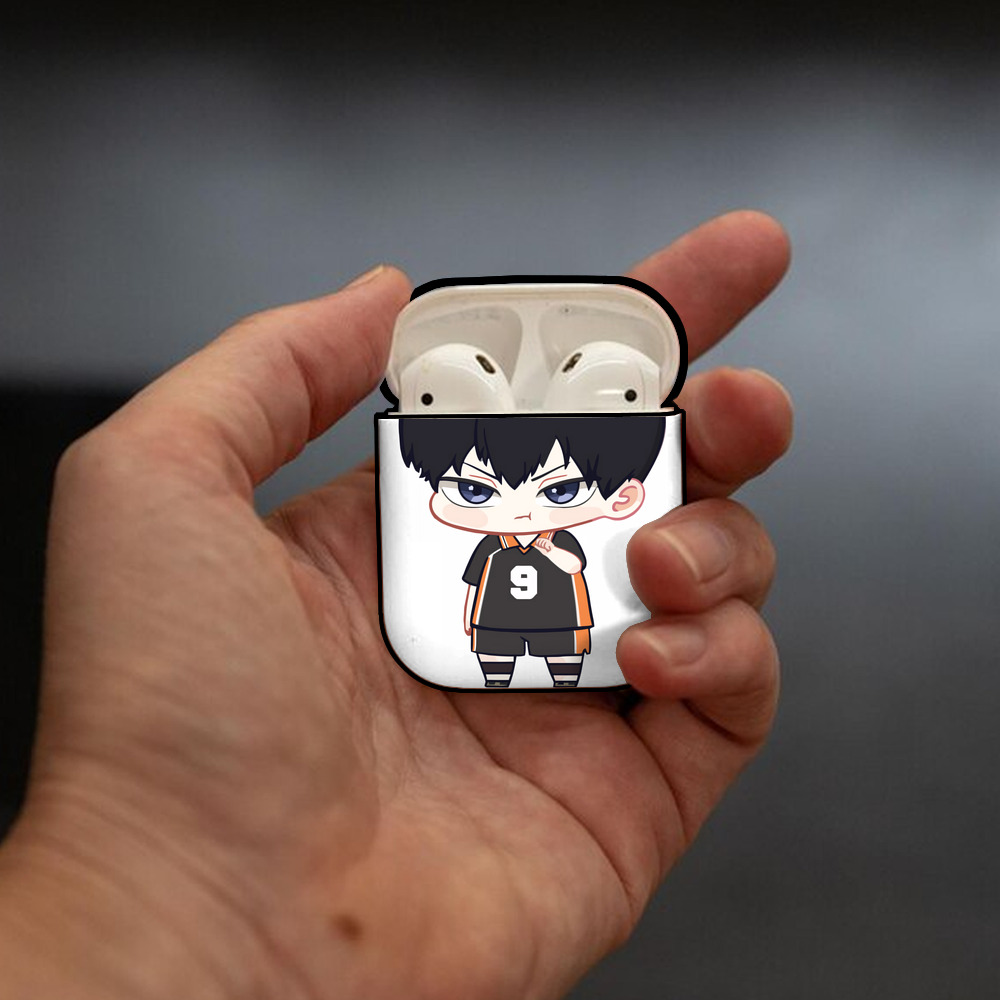 ハイキュー!! Haikyu!! AirPods 第2世代保護ケース ハードシェル ブラック 耐衝撃・防指紋・カラビナ付き