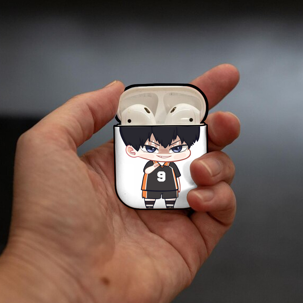 ハイキュー!! Haikyu!! AirPods 第2世代保護ケース ハードシェル ブラック 耐衝撃・防指紋・カラビナ付き