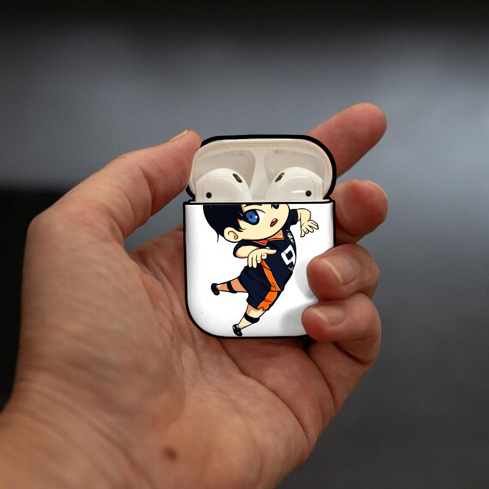 ハイキュー!! Haikyu!! AirPods 第2世代保護ケース ハードシェル ブラック 耐衝撃・防指紋・カラビナ付き