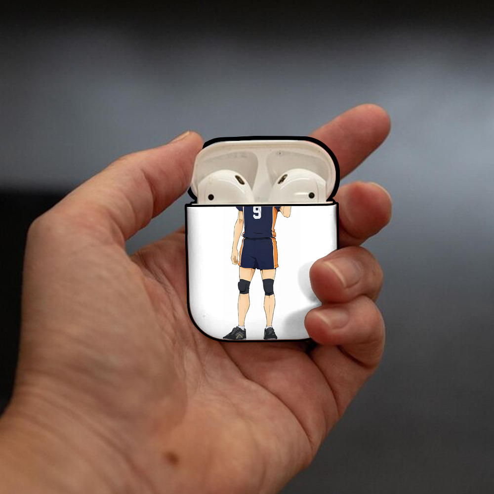 ハイキュー!! Haikyu!! AirPods 第2世代保護ケース ハードシェル ブラック 耐衝撃・防指紋・カラビナ付き