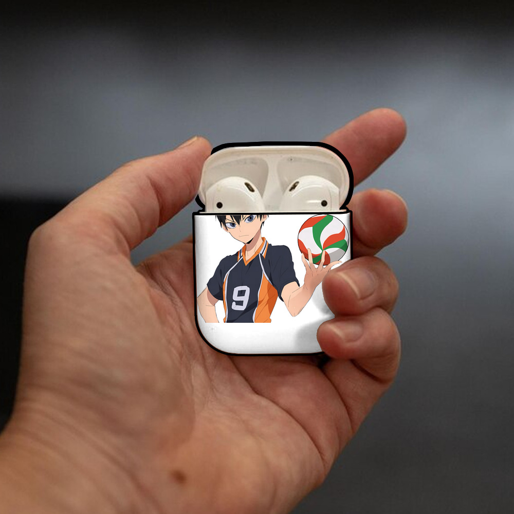 ハイキュー!! Haikyu!! AirPods 第2世代保護ケース ハードシェル ブラック 耐衝撃・防指紋・カラビナ付き