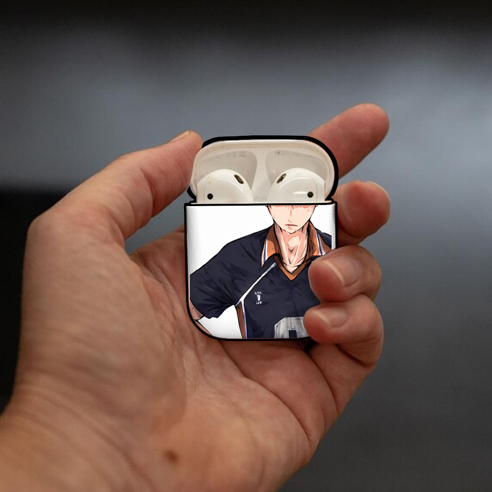 ハイキュー!! Haikyu!! AirPods 第2世代保護ケース ハードシェル ブラック 耐衝撃・防指紋・カラビナ付き