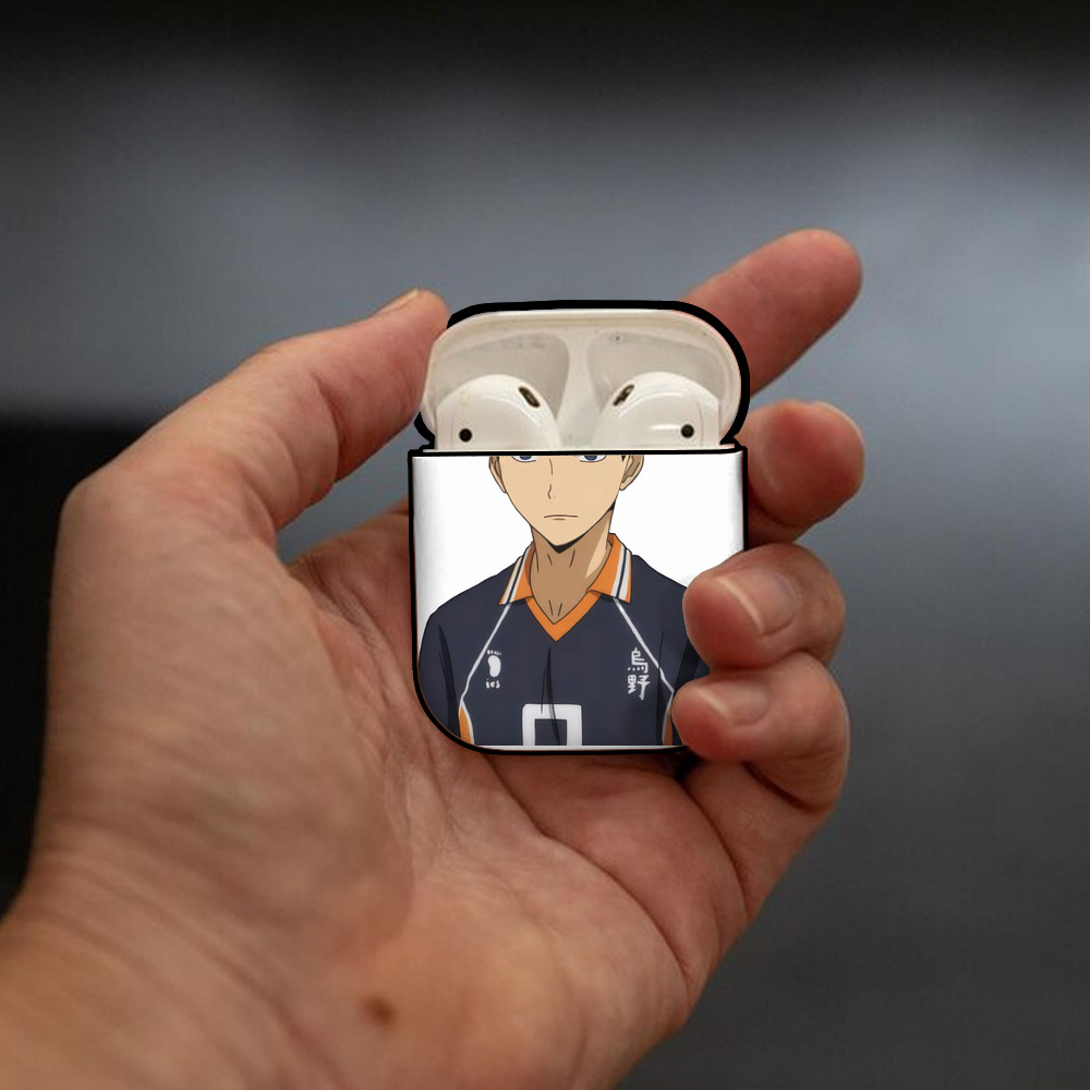 ハイキュー!! Haikyu!! AirPods 第2世代保護ケース ハードシェル ブラック 耐衝撃・防指紋・カラビナ付き