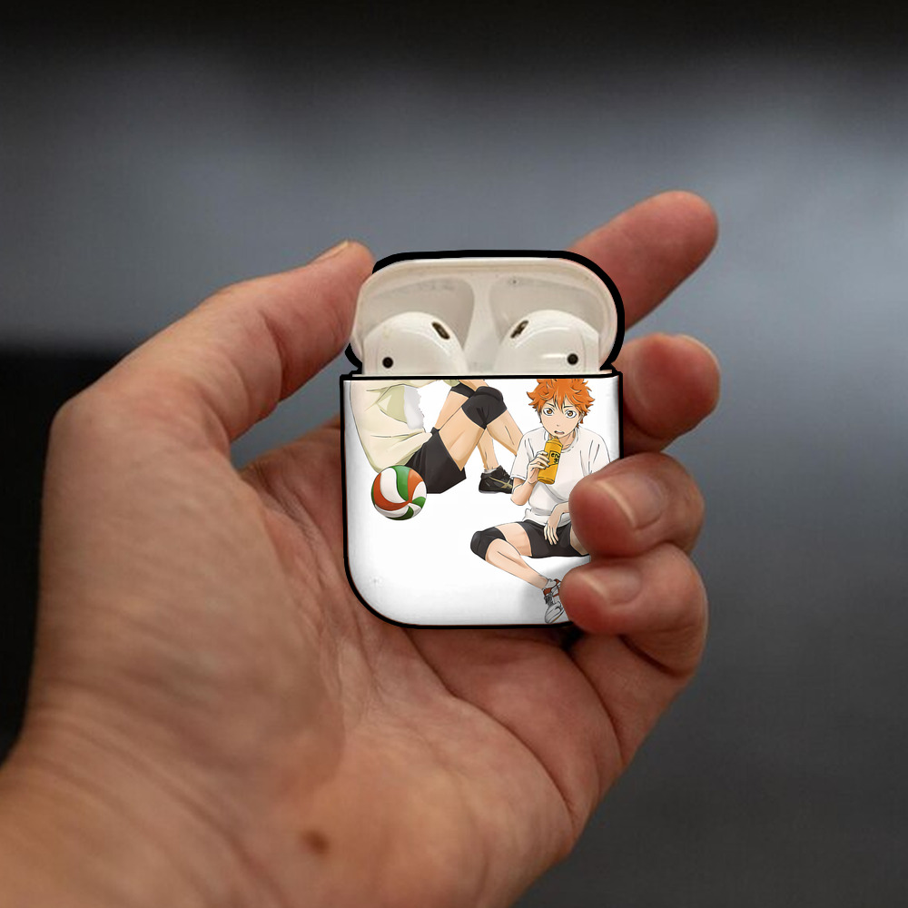 ハイキュー!! Haikyu!! AirPods 第2世代保護ケース ハードシェル ブラック 耐衝撃・防指紋・カラビナ付き